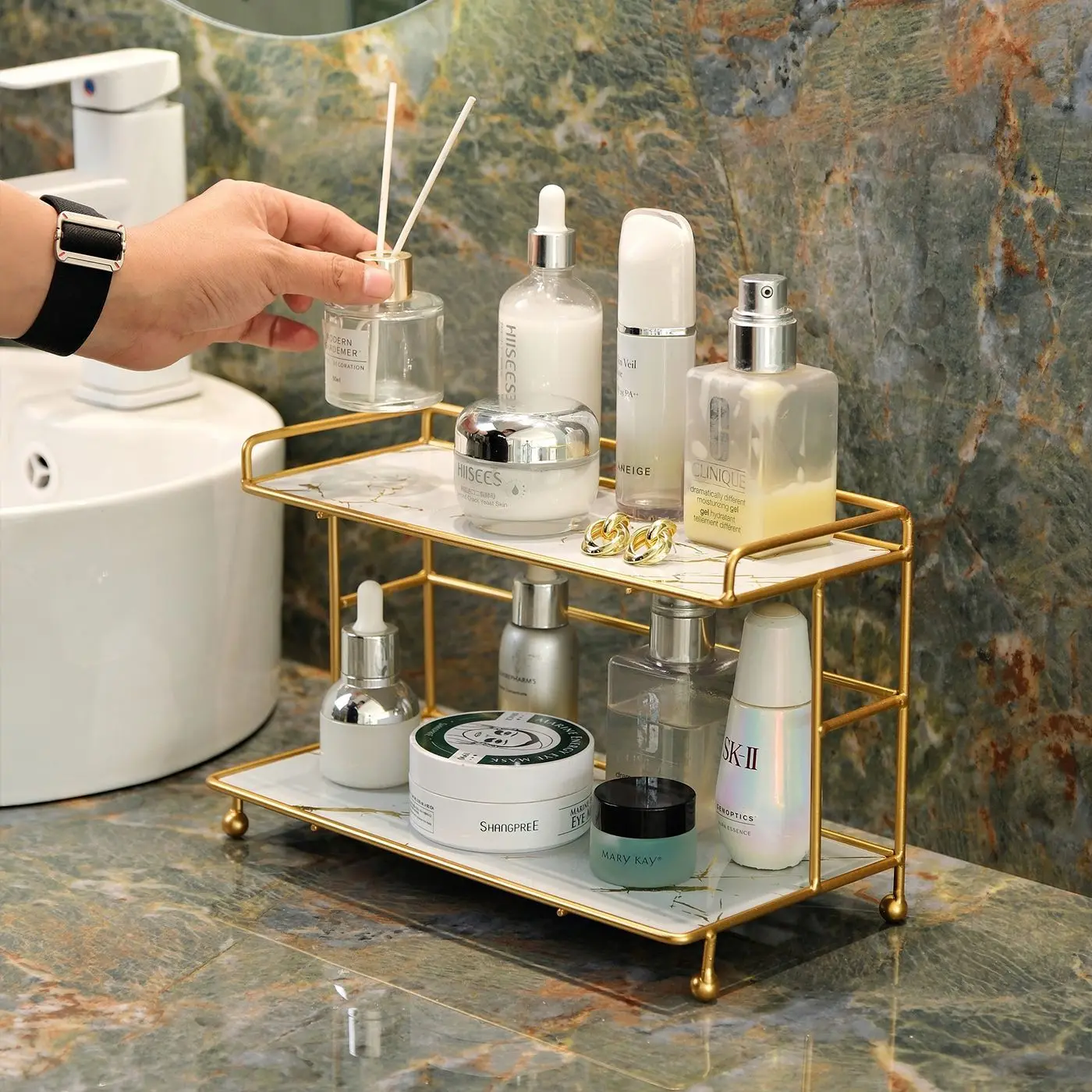 2 Tier Bathroom Organizer Countertop Makeup Organizer Cosmetics Storage Display Rack Vanity Tray Dresser Perfume Holder Gold - AliExpress 15 2 Tier Bathroom Organizer Countertop Makeup Organizer Cosmetics Storage Display Rack Vanity Tray Dresser Perfume Holder Gold - AliExpress 15