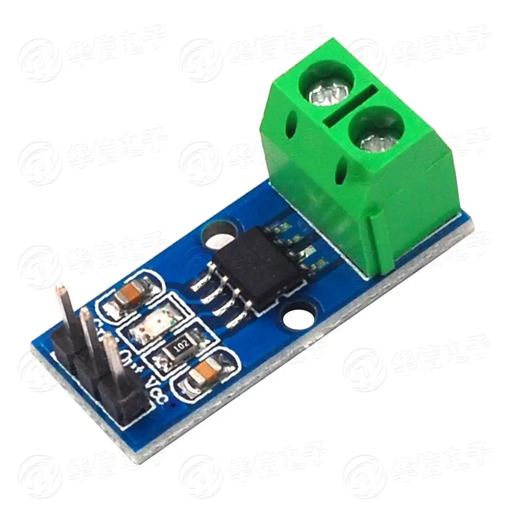 10pcs/lot ACS712 Current Sensor Module Current Detection Module 5A 20A 30A Green Terminal Straight Pin