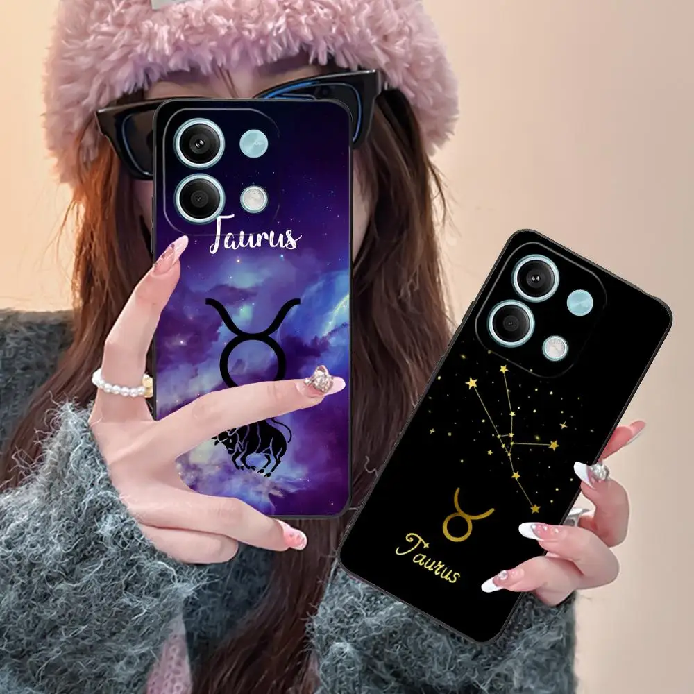 Funda para Teléfono Móvil con Signo del Zodiaco Tauro para POCO M7 M6 M5 M4 M3 X7 X6 X5 X4 X3 Pro GT 5G, Funda con Impresión Colorida de Lujo