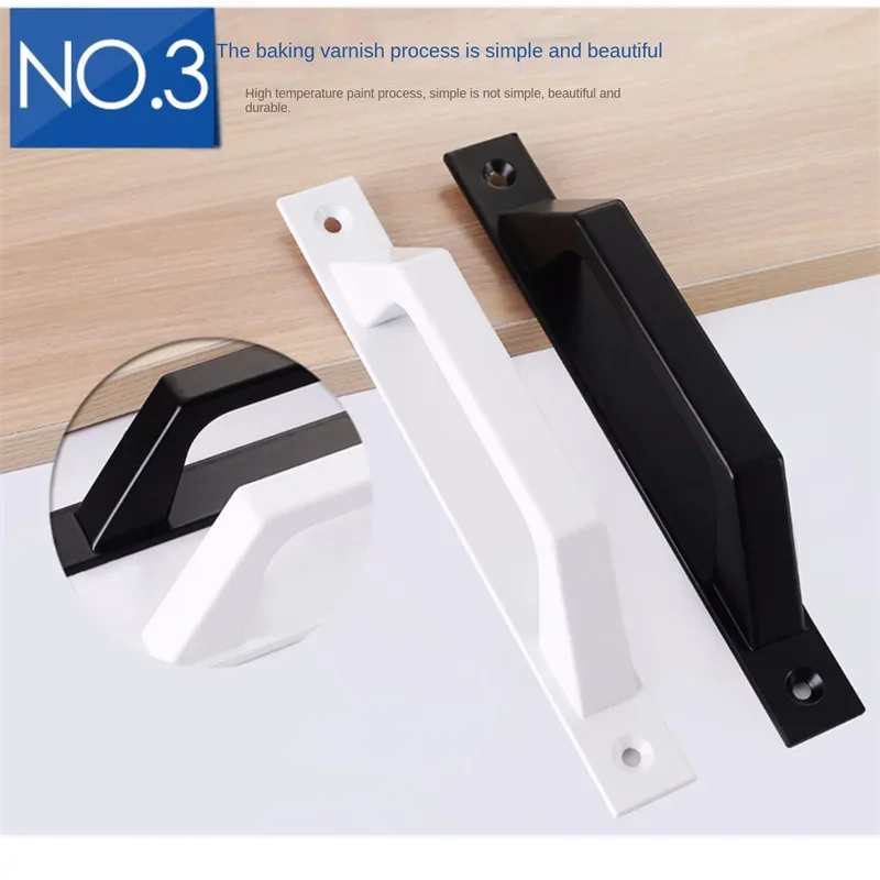 Tiradores de puerta de aleación de aluminio, herrajes para puerta de balcón, dormitorio, cocina, blanco y plateado, 1 unidad