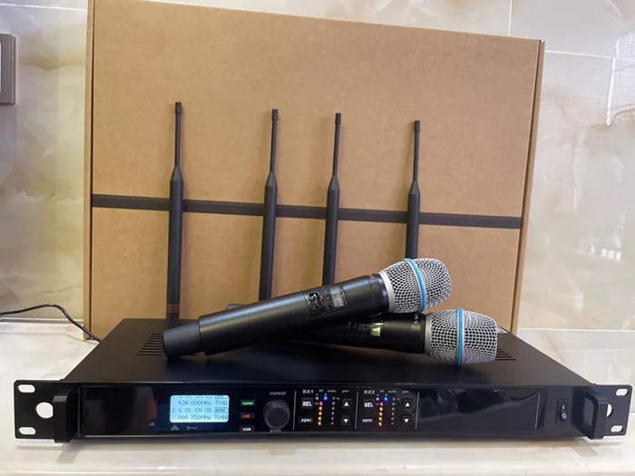 635-667nhz ULXD4D نظام ميكروفون لاسلكي احترافي Uhf للتنوع الحقيقي