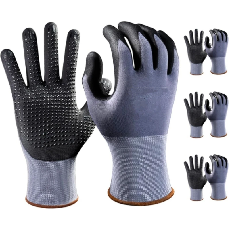 Micro-Foam Safety Work Gloves Nylon Nitrile Coated Non-Slip Grip Seamless Knit Protective Gloves for Mechanic Auto Repair Gloves