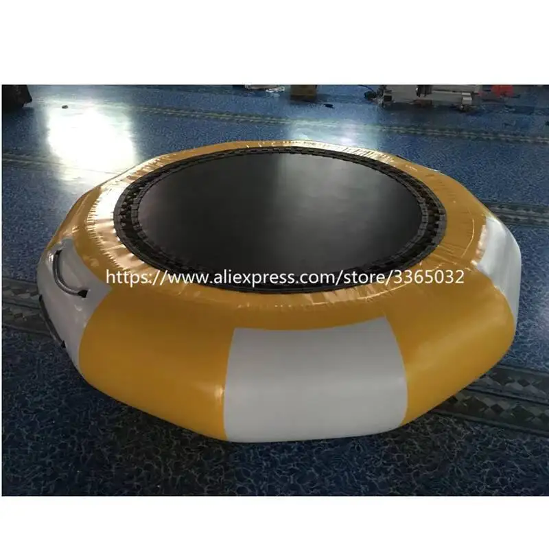 Trampoline gonflable personnalisé de saut d'eau de 3M de diamètre, jeux de Trampoline de parc aquatique flottant à vendre