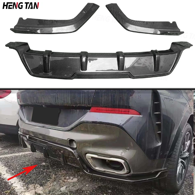 Carbon Fiber Car Rear Bumper Lip Diffuser Spoiler Parts For  BMW X6 G06 2019-2021 Upgrade Body kit Car Accessories