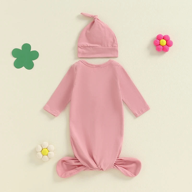 Toddler Girl Long Sleeve Sleeping Sack Cute Flower Baby Wearable Blanket and Beanies Hat Set for Newborn Infant