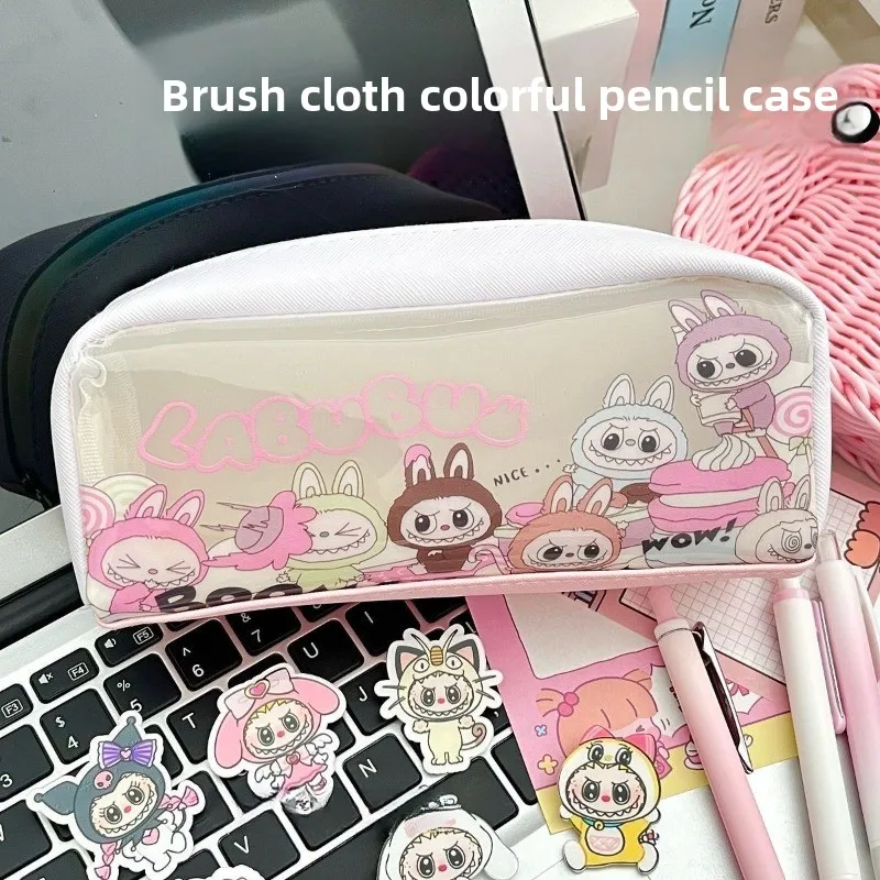 Labubu Colorful Pencil Case Cartoon Anime Cute Student Large Capacity Stationery Storage Bag Good-looking Girl Kids Holiday Gift