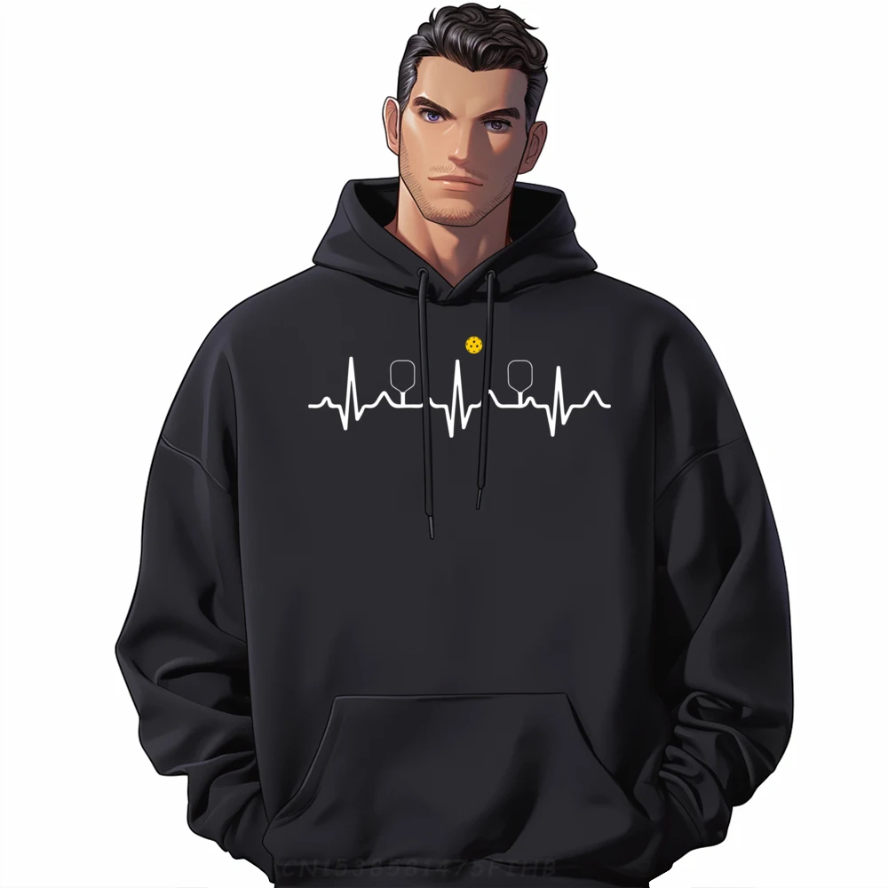 

Pickleball Heartbeat Free Shippping Clothes Student Hoodie Men Hip Hop Christmas Sweater Hooded Shirt