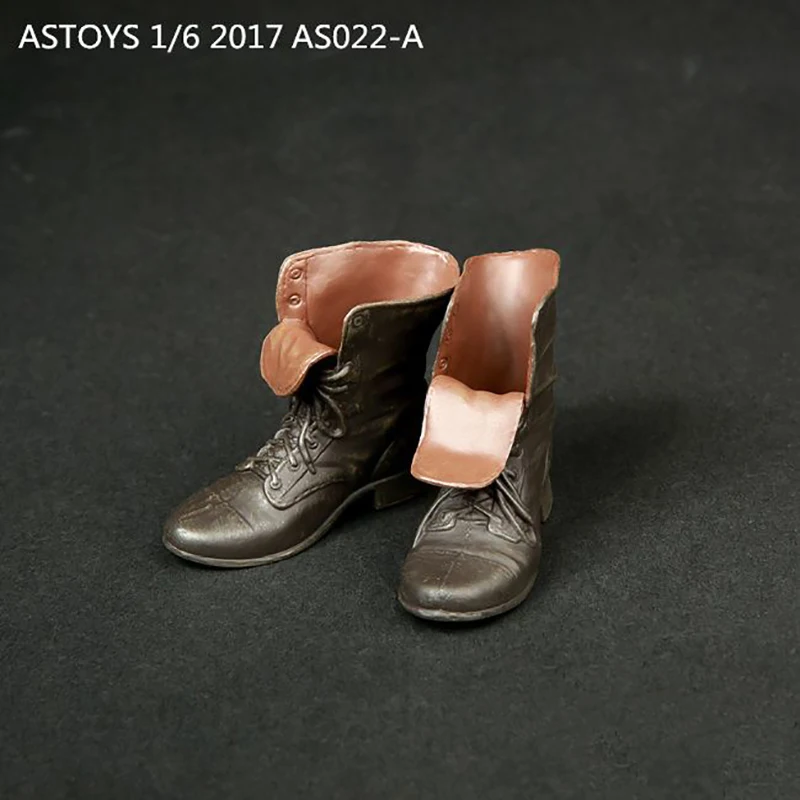 ASToys AS022 Stivali da combattimento alti casual alla moda maschile in scala 1/6 con piedi all'interno Modello per corpo soldato con piede staccabile da 12 pollici