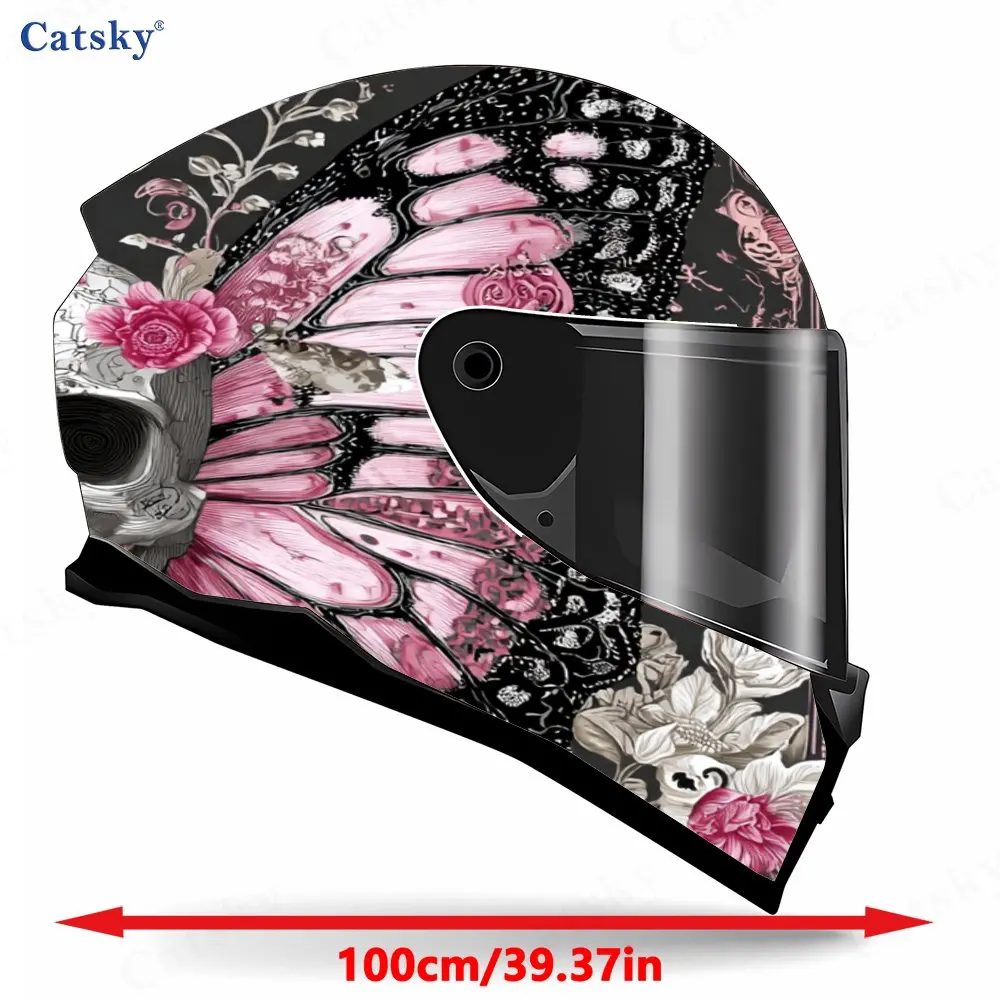 Butterfly Skull Pattern Helmet stickers , PVC Material Multifunctional Helmet Stickers, Scratch-Resistant & Fade-Proof, Easy to