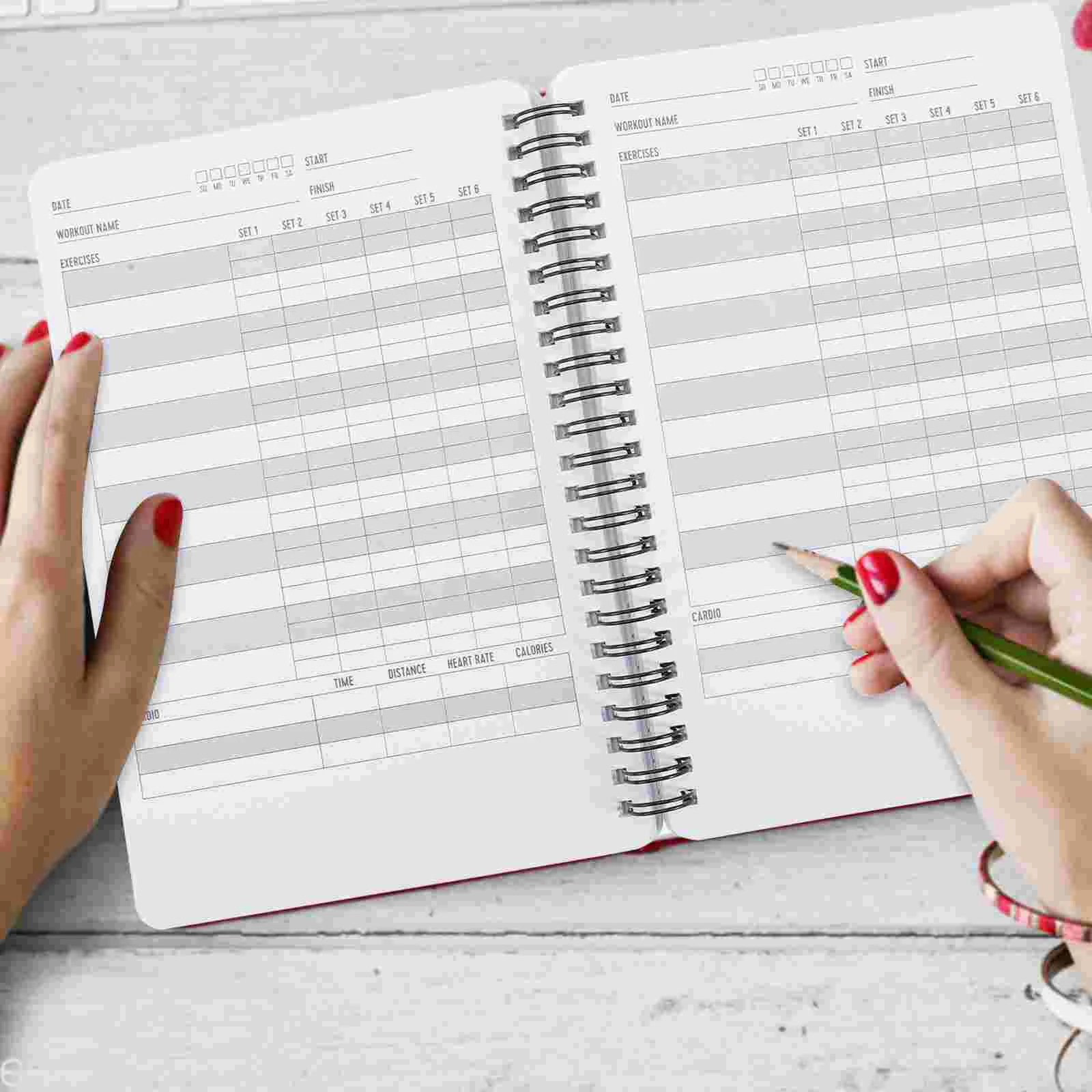 

Fitness Agenda Notepad Card Book Equipment Log Gym Tracker Notebook Paper Journal for Women