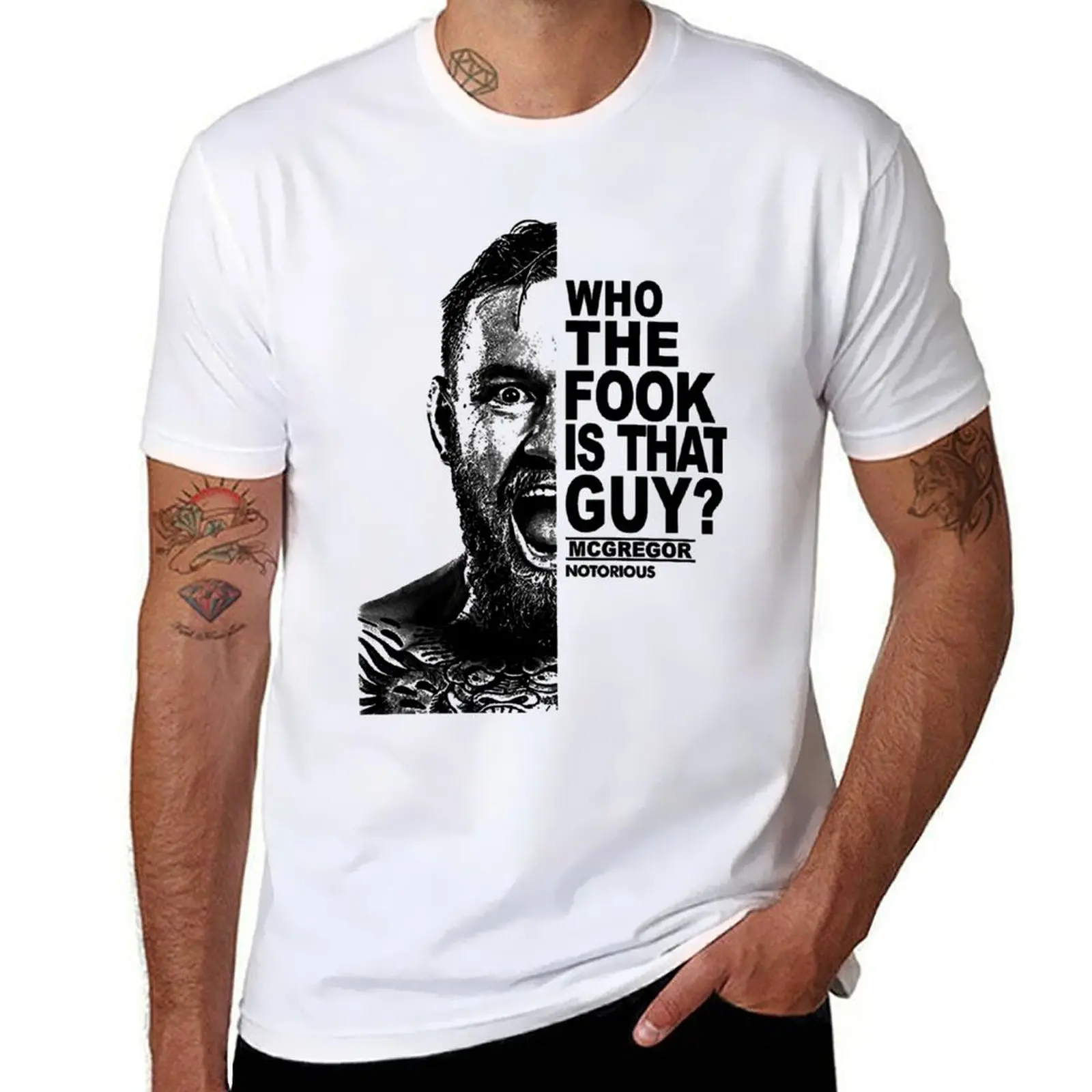 

Футболка Who the fook is that Guy, футболки с рисунком для мужчин, мужские футболки, комплект хлопковой футболки