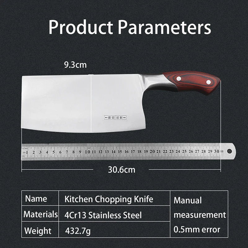 4cr13ステンレス鋼中国のキッチンナイフ耐久性のあるシェフのスライスチョッピングナイフ超鋭利な刃の色の木製ハンドルシェフの切り