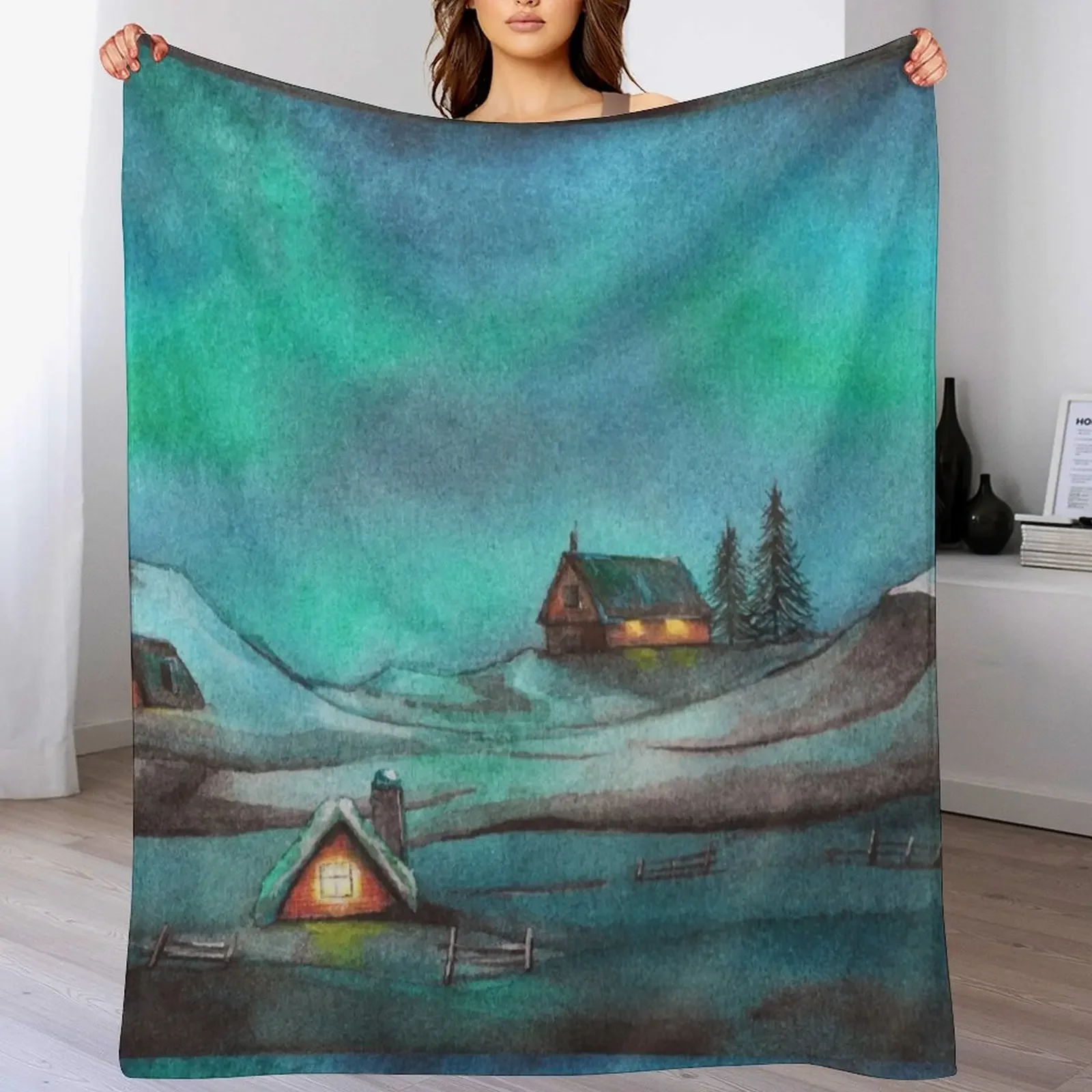 

Jol in Norway Throw Blanket Travel Thermal warm winter Decorative Beds Blankets