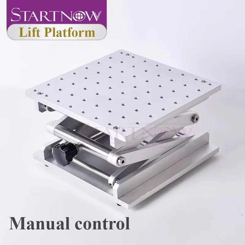 Startnow Lift Platform 200x200mm One Dimensional Stainless Steel Adjustable Manual Lifting Table For Laser Marking Machine