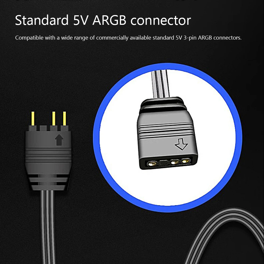 5V 3PIN ARGB Controller ARGB 5V 3PIN To SATA Interface Extension Cable RGB Sync Controller Cable for PC Fan Light Strip