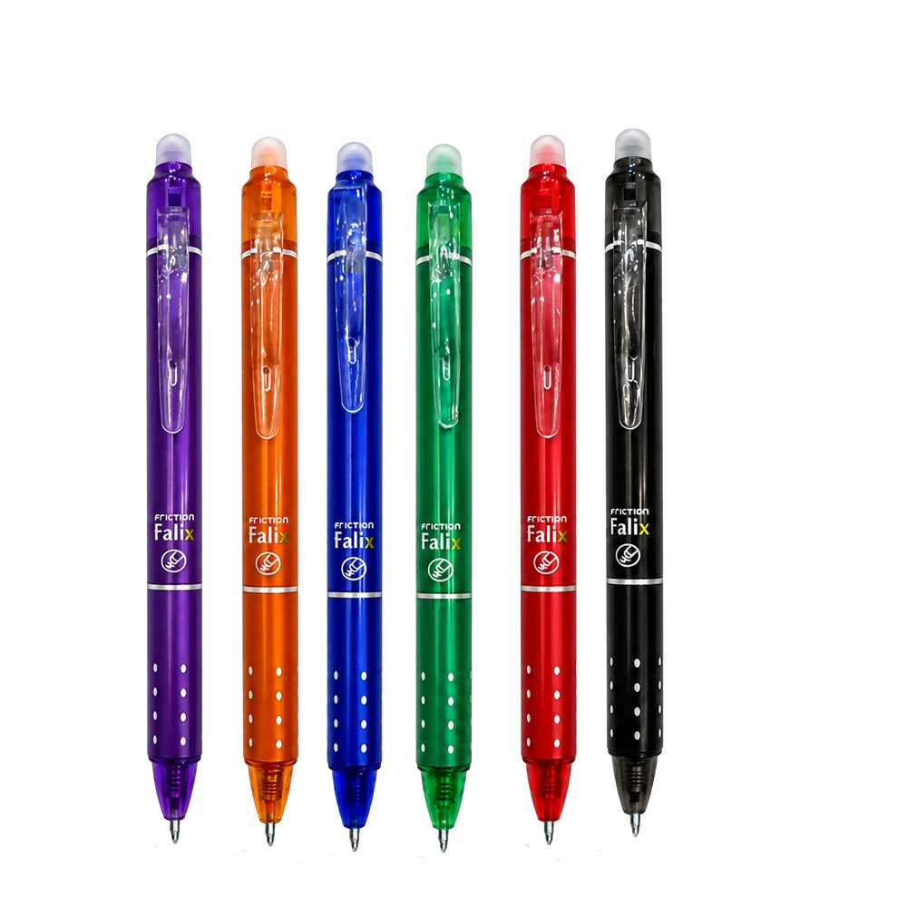 6 stuks 0,5 mm uitwisbare gelpennen met wasbaar handvat, magische navulstaven, supercapaciteit inkt, schrijfwaren voor school en kantoor.