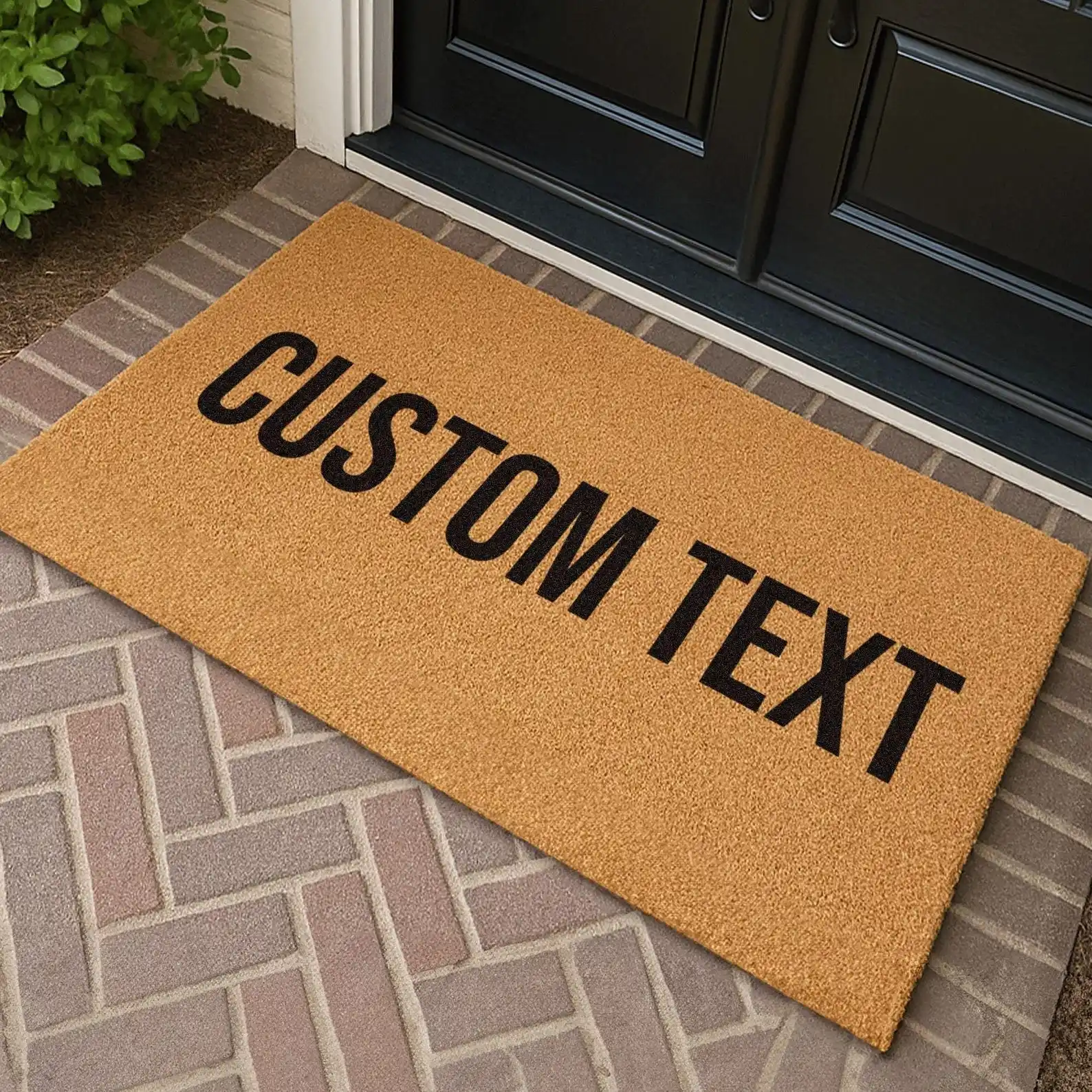 

Custom Coir Text Words Doormat Trendy Anti-slip Personalised Text Welcome Mat Add Your Own Wording Outdoor Front Door Rugs Mat