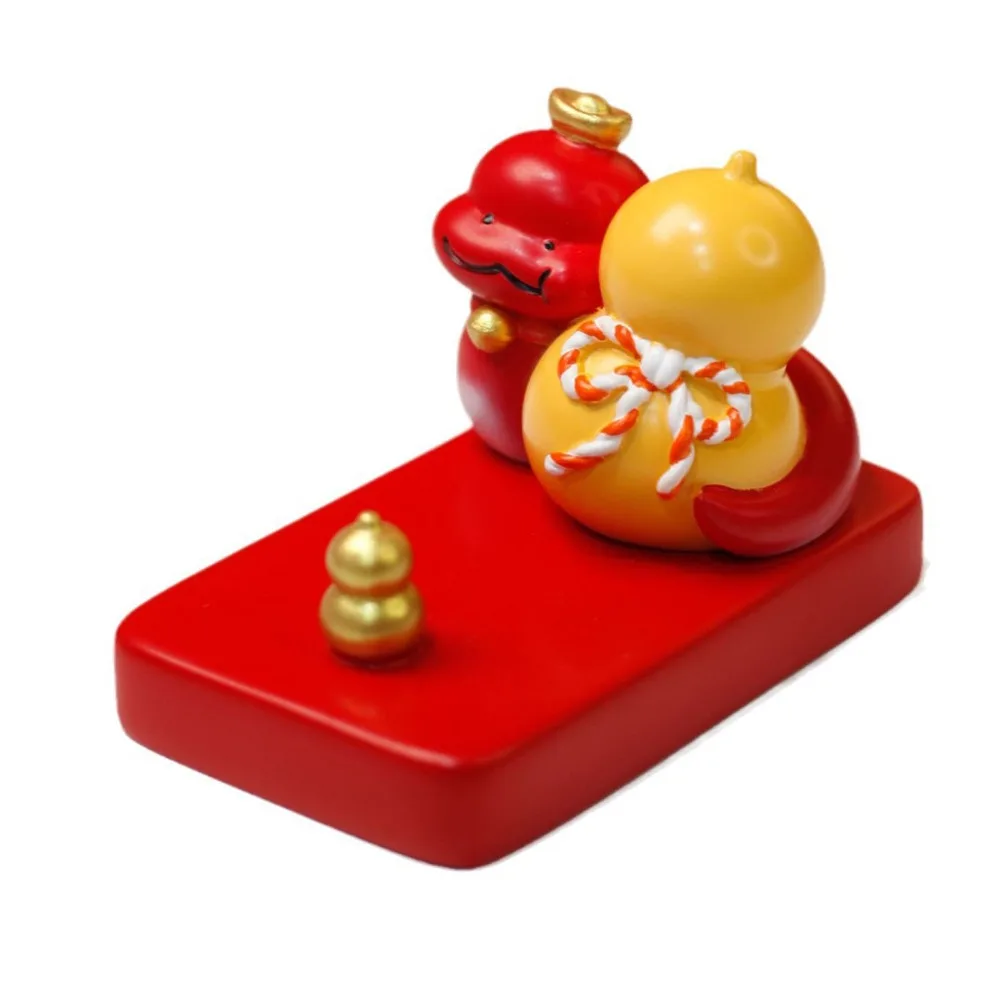 Zodiaco Cartoon Snake Supporto per telefono Figurina Supporto per telefono cellulare creativo Simpatico supporto per telefono con serpente artigianale in resina Ornamento per auto