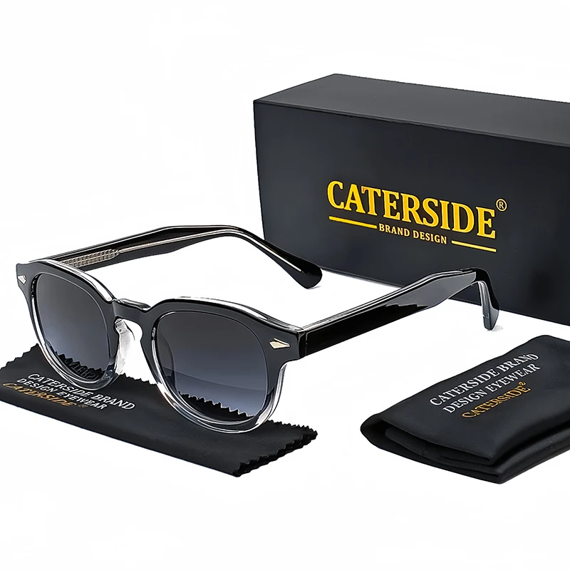 CATERSIDE Retro Männer Sonnenbrille Runde Punk Propionsäure Pin Tempel Luxus Sonnenbrille Frauen Sport Freizeit Party Brillen UV400 – Detail 7