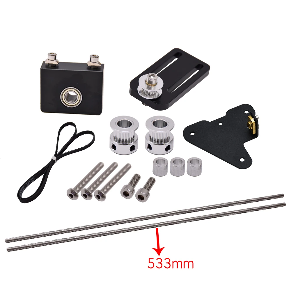 Dual Z Axis Lead Screw Upgrade Kit with Tension Pulley and Timing Belt Set for Ender 3/3 Pro/CR-10 3D Printer Z Axis Upgrade