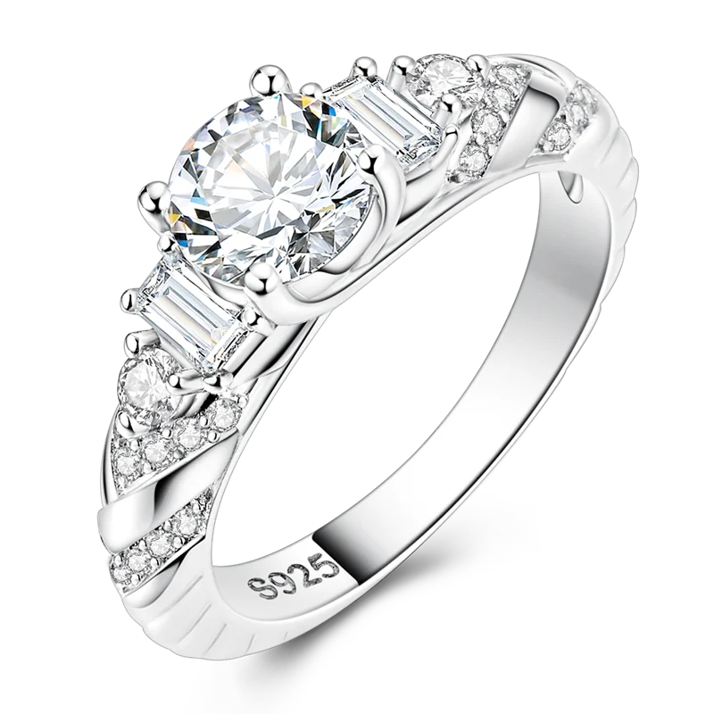 Women's 925 Sterling Silver Wedding Ring, Elegant Design
