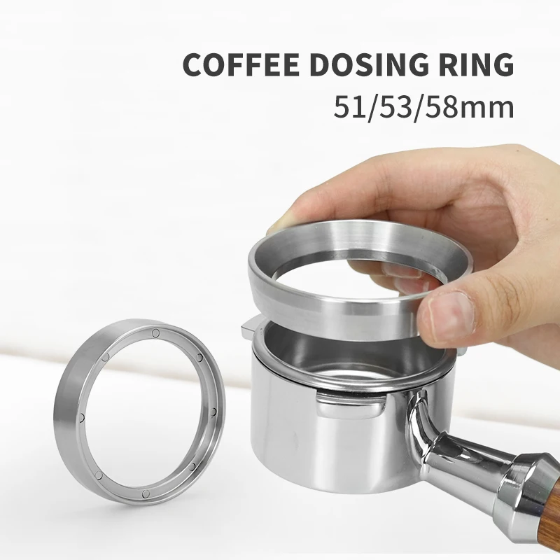 Pierścień dozujący kawę magnetyczny 51mm 53mm 58mm lejek do espresso ze stali nierdzewnej do Delonghi Breville Portafilter akcesoria baristy