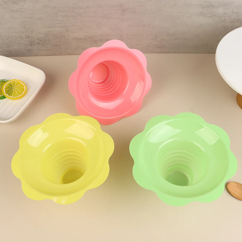 4 Pcs 450ML Ice Cream Sheet Ice Cream Cups Snow Bowl Leak-proof Plastic Flower Shaped Ice Cream Cups Colorful Shaved Ice Cups