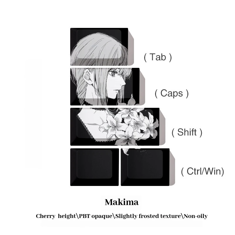 Makima Character Keycap Cherry Height Chainsaw Man Anime Pbt Hot Sublimation  Animation Theme Key Cap Mechanical Keyboard Keycap