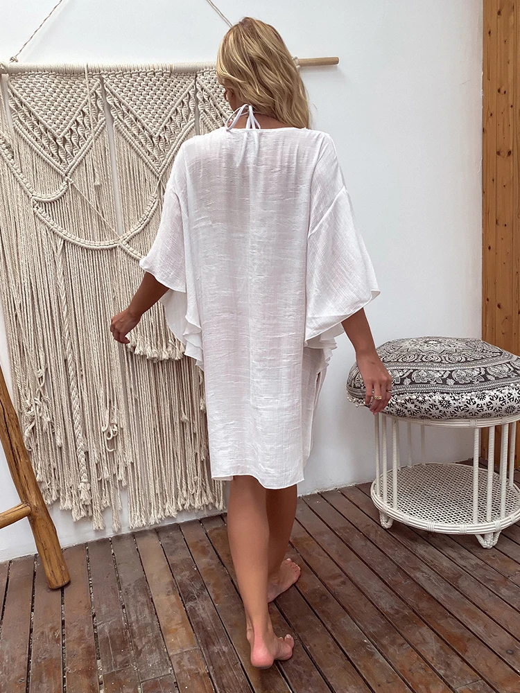 Crochet Hollow Out Badeanzug Frauen Badeanzug Strandkleid Sommer Bademode Damen Sexy Bikini Cover Up Sommer Tunika Saida Praia