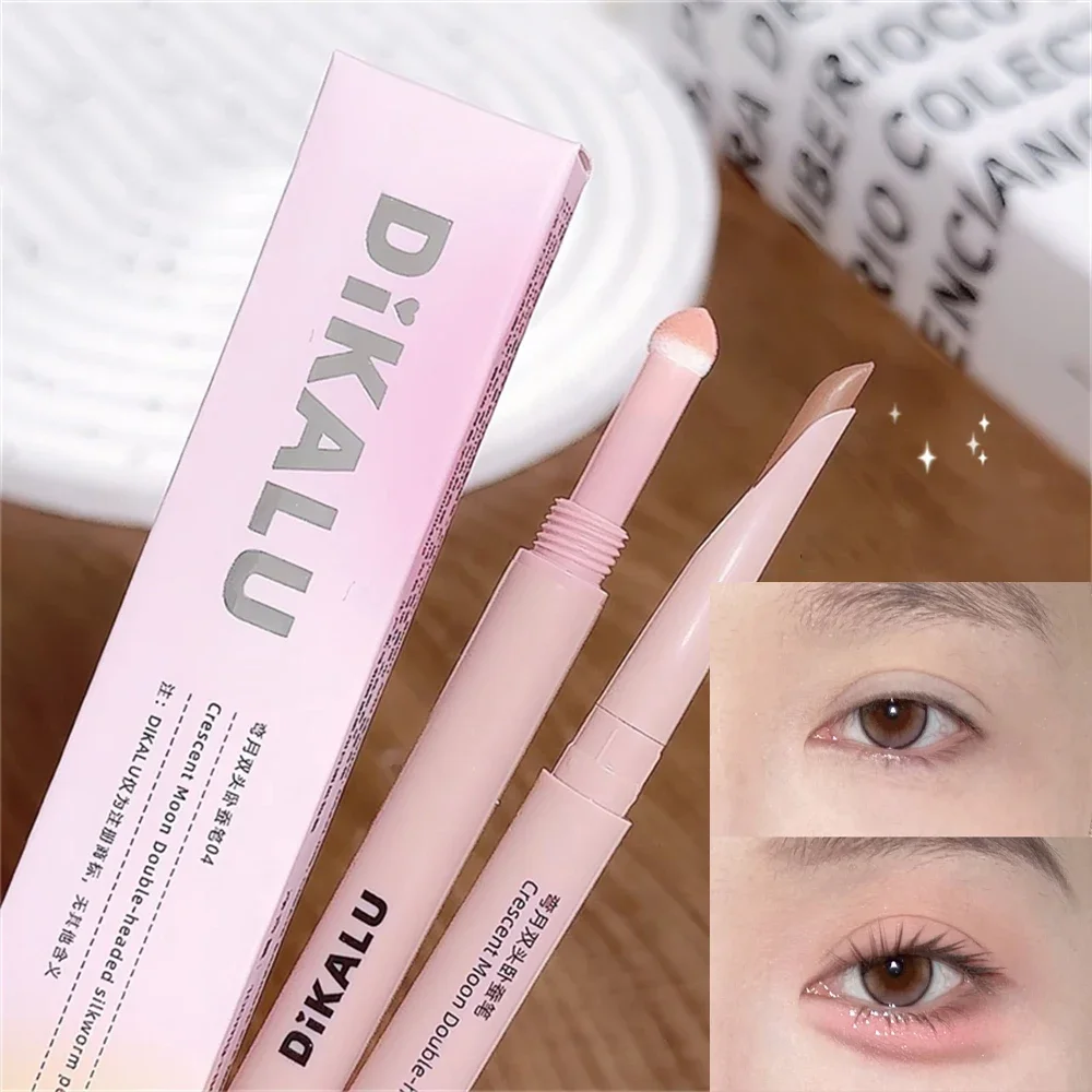 2-in-1 โกหก Silkworms ดินสอเขียนขอบตา Smudge-Proof สีชมพู Shadow & Shimmer Highlighter Brighten Aegyo Sal Stick เครื่องสําอางเกาหลี