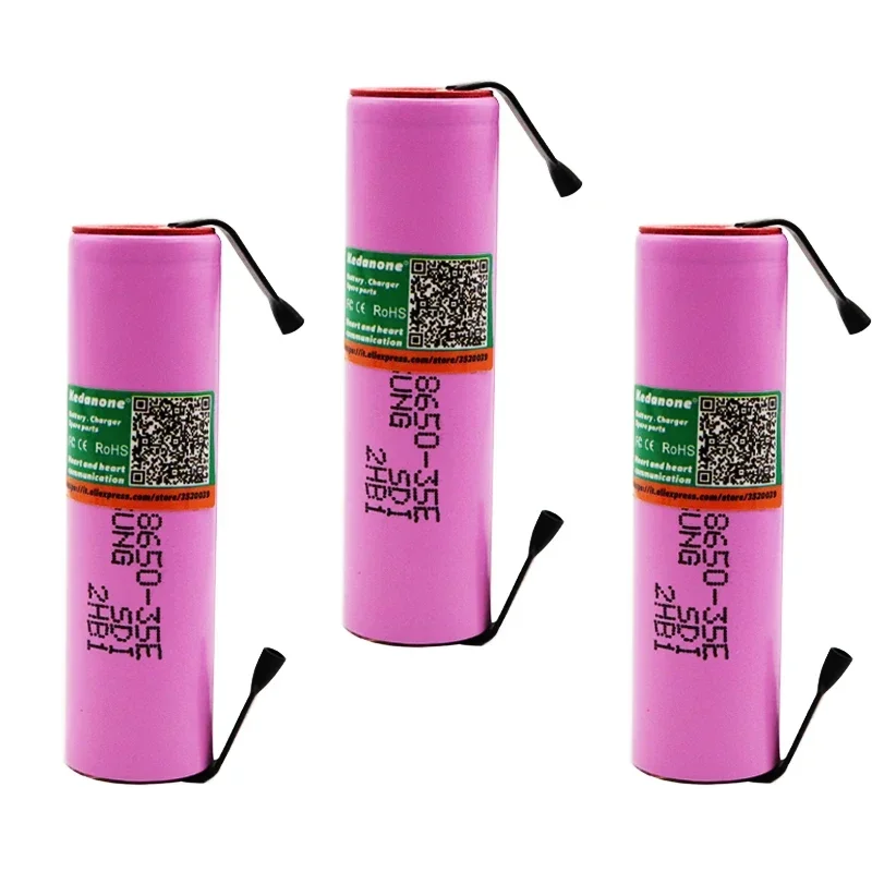 samsung 18650 3500 mAh 13Adischarge INR18650 35E INR18650-35E 18650 li-ion 3.7 battery rechargeable battery + DIY nicke