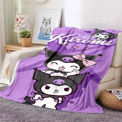 Manta estampada de Hello Kitty Kuromi para niños y adultos, ropa de cama suave y cálida para cama, sofá, funda de viaje al aire libre, 1 ud.