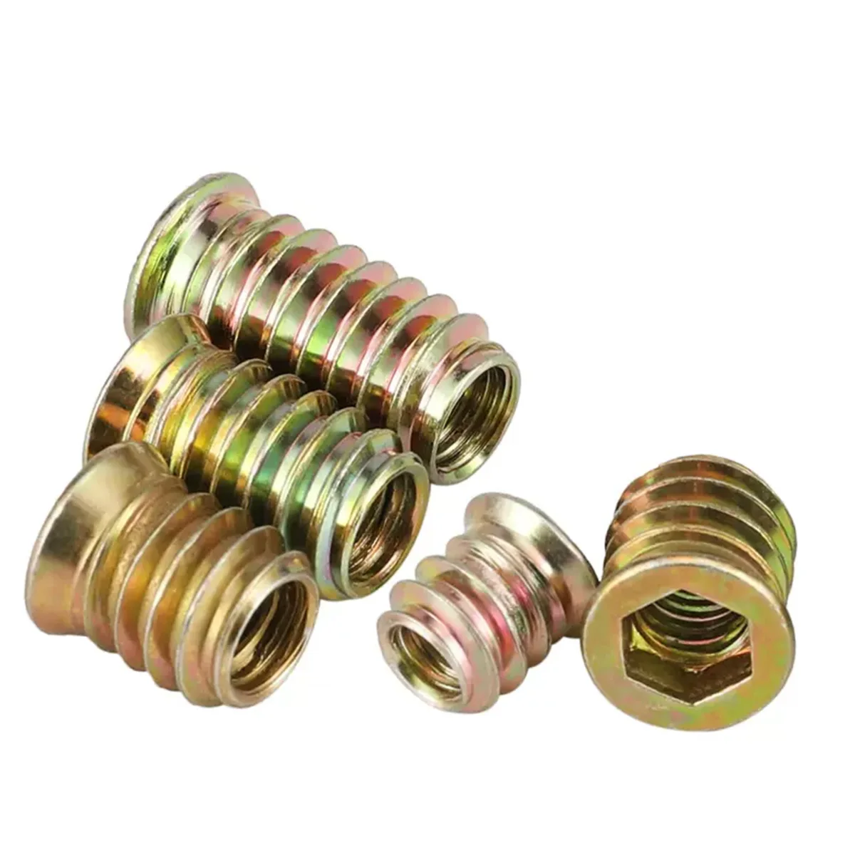 Carbon Steel Color Zinc Plated Hexagonal Countersunk Head Inner And Outer Teeth Embedded Furniture Nuts