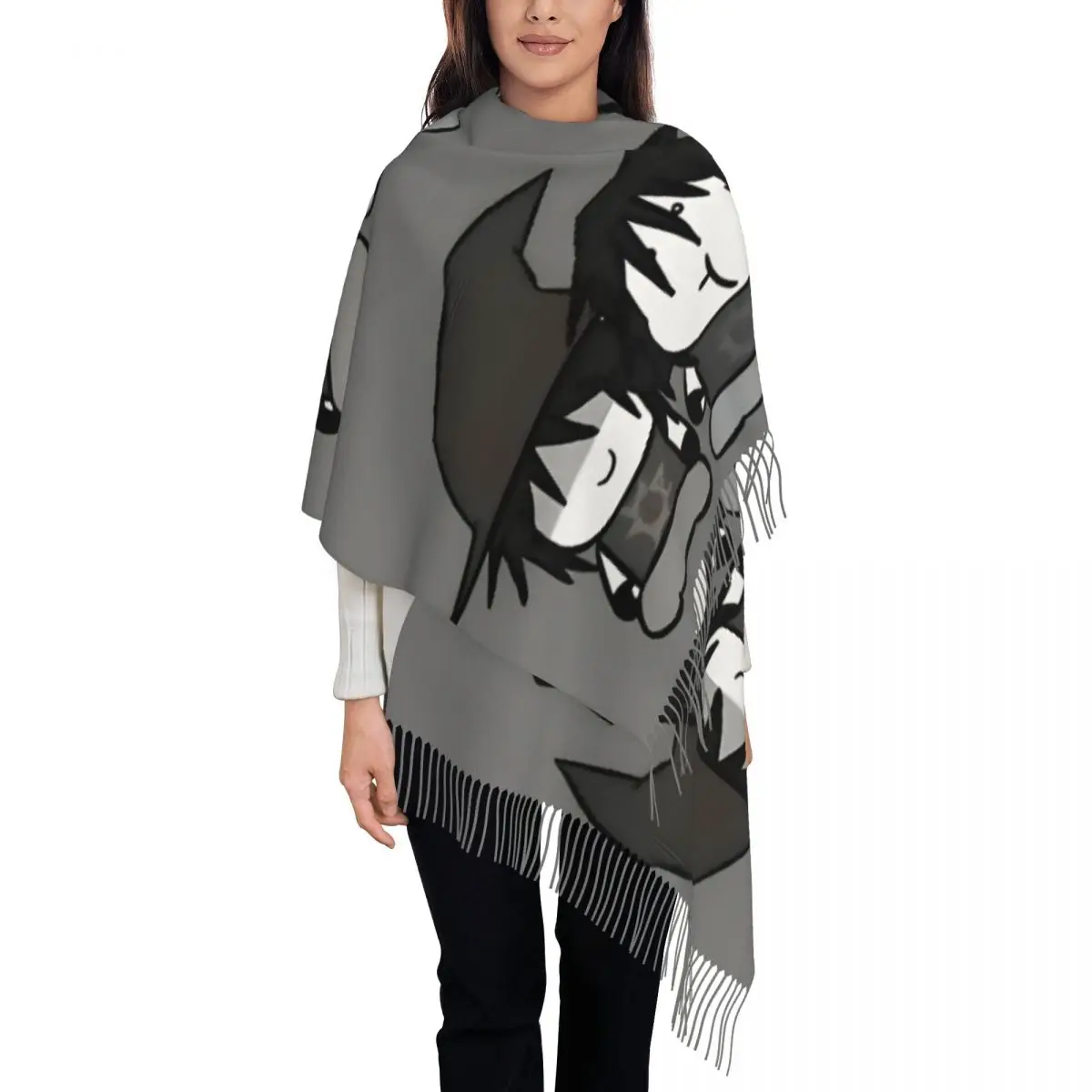 Azuretime Anime Shawl Wraps for Womens Winter Warm Large Long Scarf Azure Two Time Game Pashmina Shawl Scarves