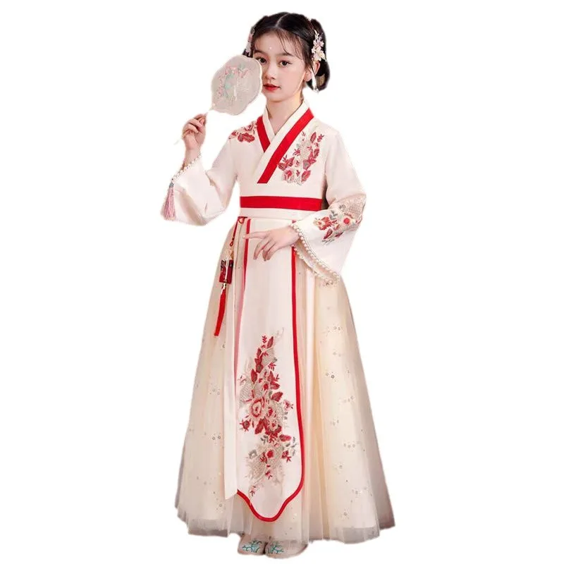 Fairy thin embroidered autumn skirt long sleeve costume dress autumn