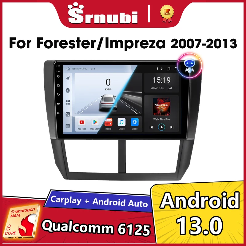 Srnubi Android 13 Carplay Car Radio For Subaru Forester 3 SH 2007-2013 For Impreza GH GE 2 Din Multimedia Player 2 din Head Unit