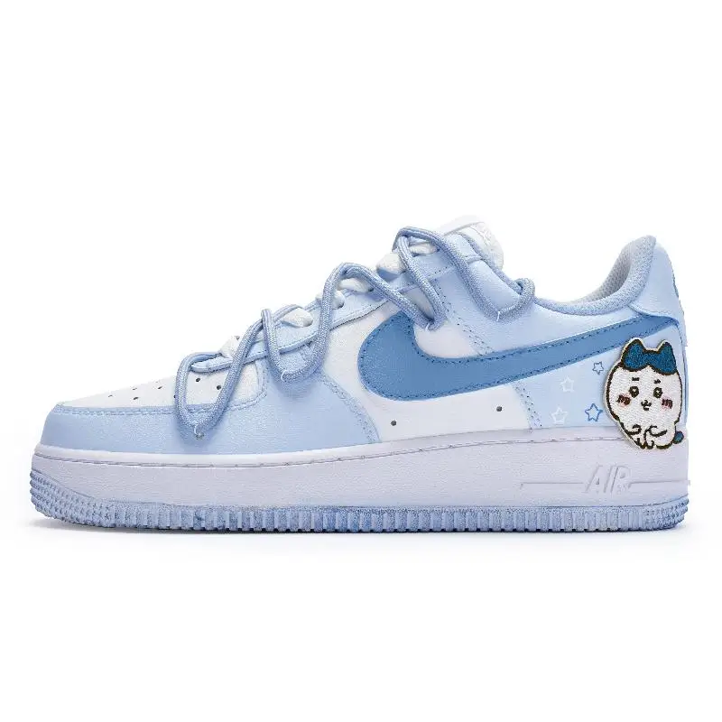 【Customize】Nike Air Force 1 Skateboarding Shoes Women's Low-top White/blue Sneakers shoes DH2920-111