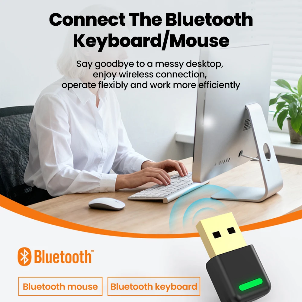 Adapter Bluetooth USB Bluetooth 6.0 Dongle do PC Windows 11 10 8.1 7 Bezprzewodowa mysz Klawiatura Odbiornik audio Nadajnik USB