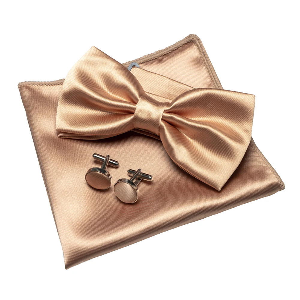 EASTEPIC Herren-Fliege-Sets, einschließlich exquisiter Manschettenknöpfen und weichen Taschentüchern, glänzendes Accessoire aus Satin für Männer bei Hochzeiten – Detail 18