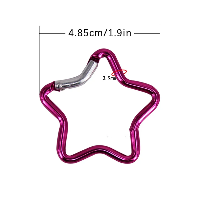 Aluminum Alloy Outdoor Star Shaped Spring Locking Carabiner Clip Keychains For Backpack Camping Hiking Traveling image 4