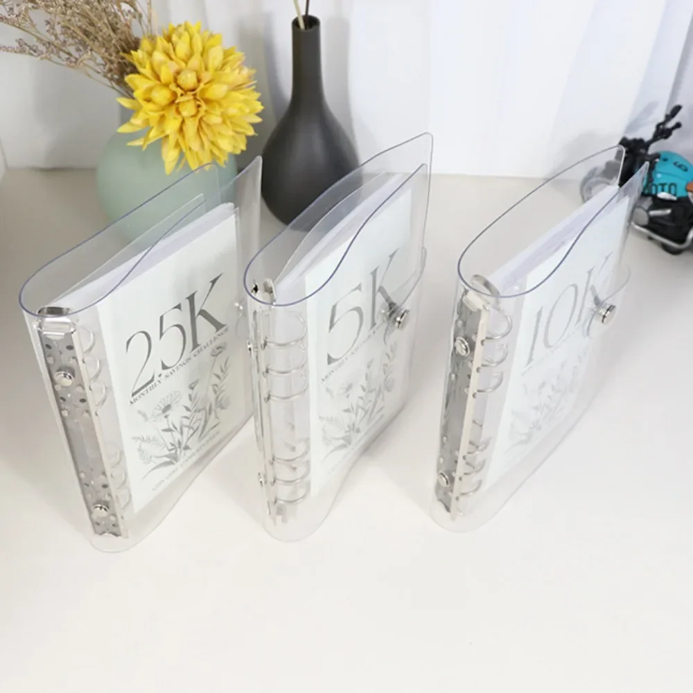 12 Months Envelope Money Saving Challenge Binder PVC Leather Storage Budget Planner Book 2.5K/5K/10K Budget Planner