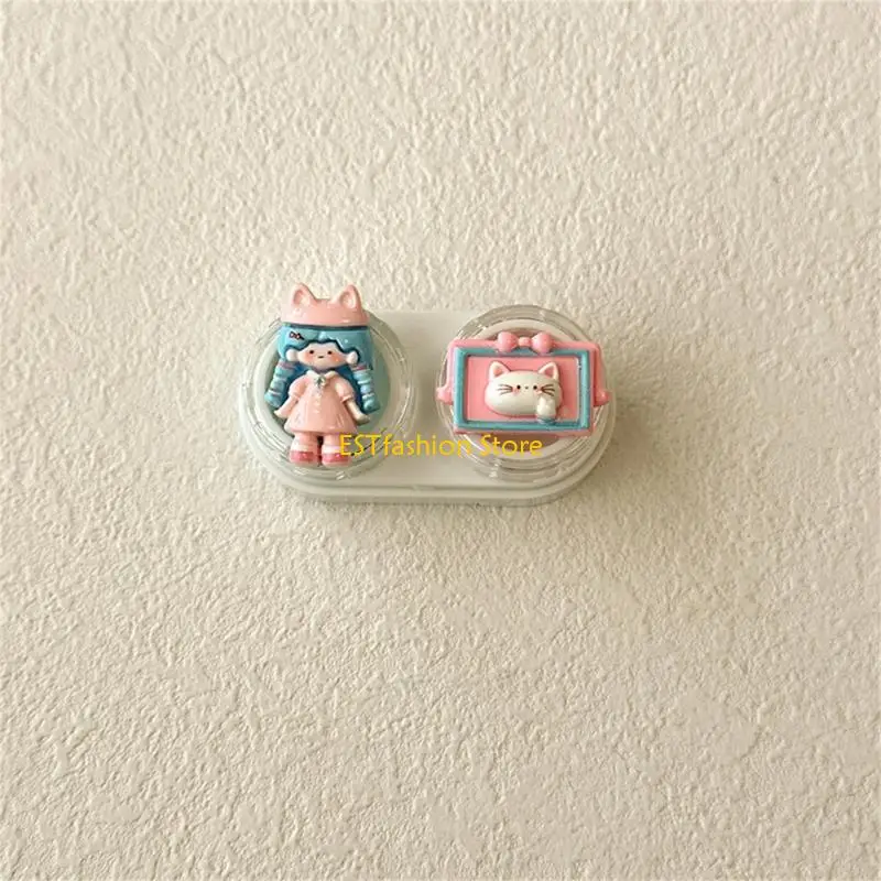 Y5GC Contact Lenses Case Eye Contact Remover Plunger Suction Cup Travel Storage Inserter Remover Tool Safe Lens Placement