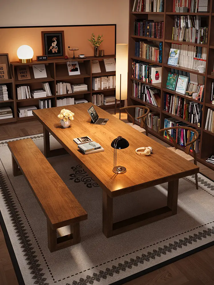 All solid wood living room large long desk large board desk workbench