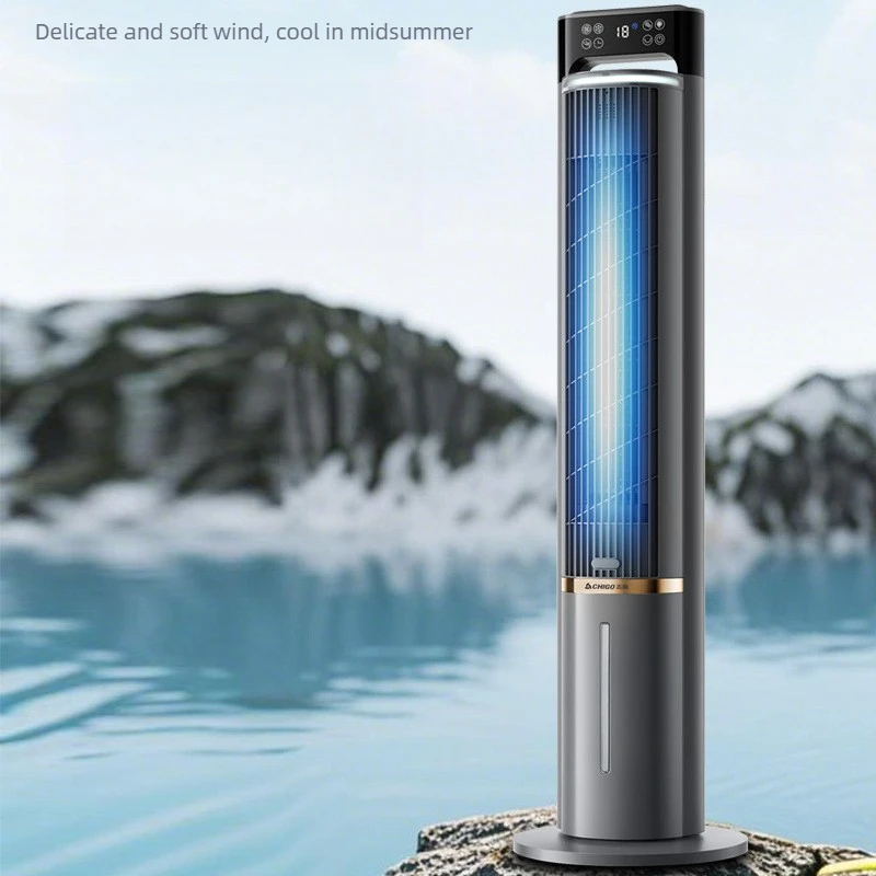 

Bladeless Tower Air Cooler Home Cooling Quiet Floor Bedroom Strong Wind Water Cooling Fan Soft Cool Breeze for Sleep Room
