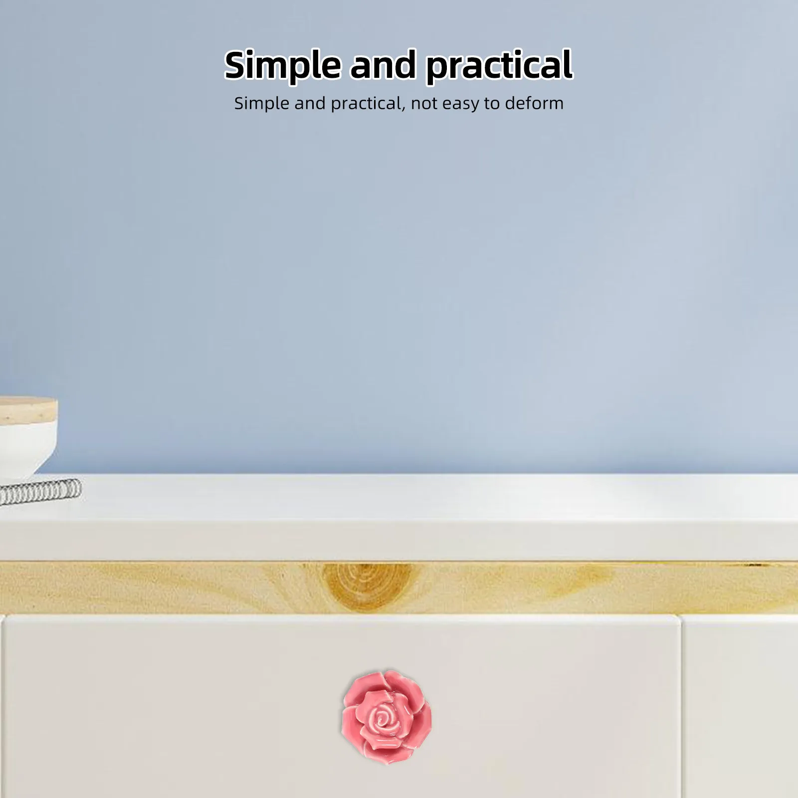 

2Pcs Simple Elegant Rose Ceramic Drawer Knobs Cabinet Pull Handles for Kitchen Cupboard Wardrobe Chest Bin Furniture Renewal