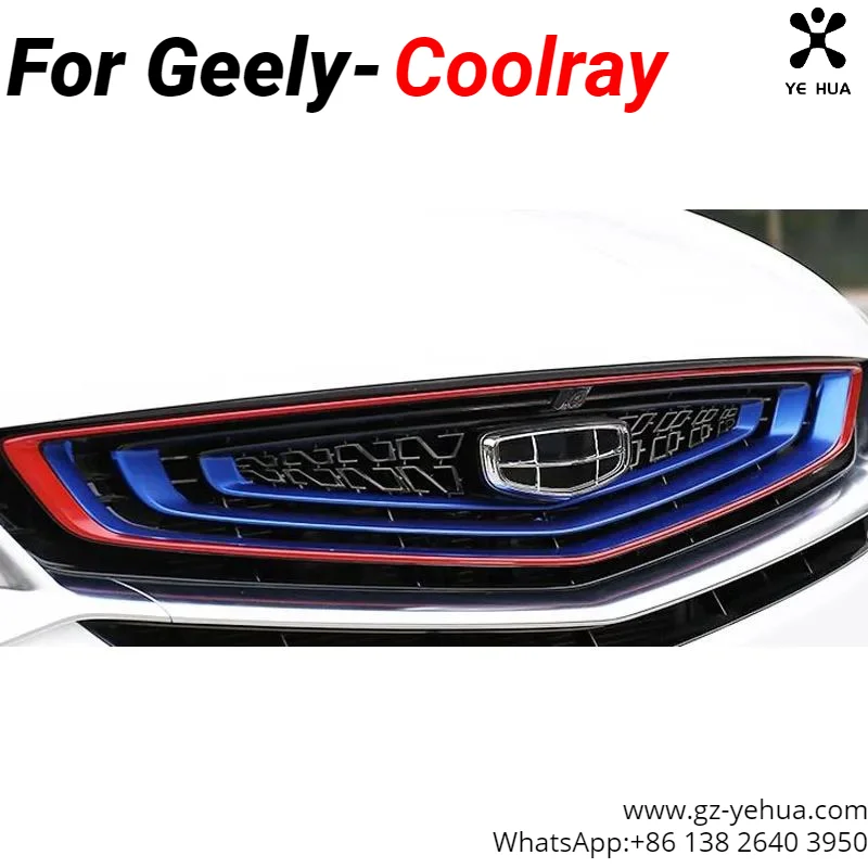 

For Geely Coolray 2018-2021 BinYue Tri Color Exterior Decoration for Front Embossing Modification Car Accessories Stickers Parts