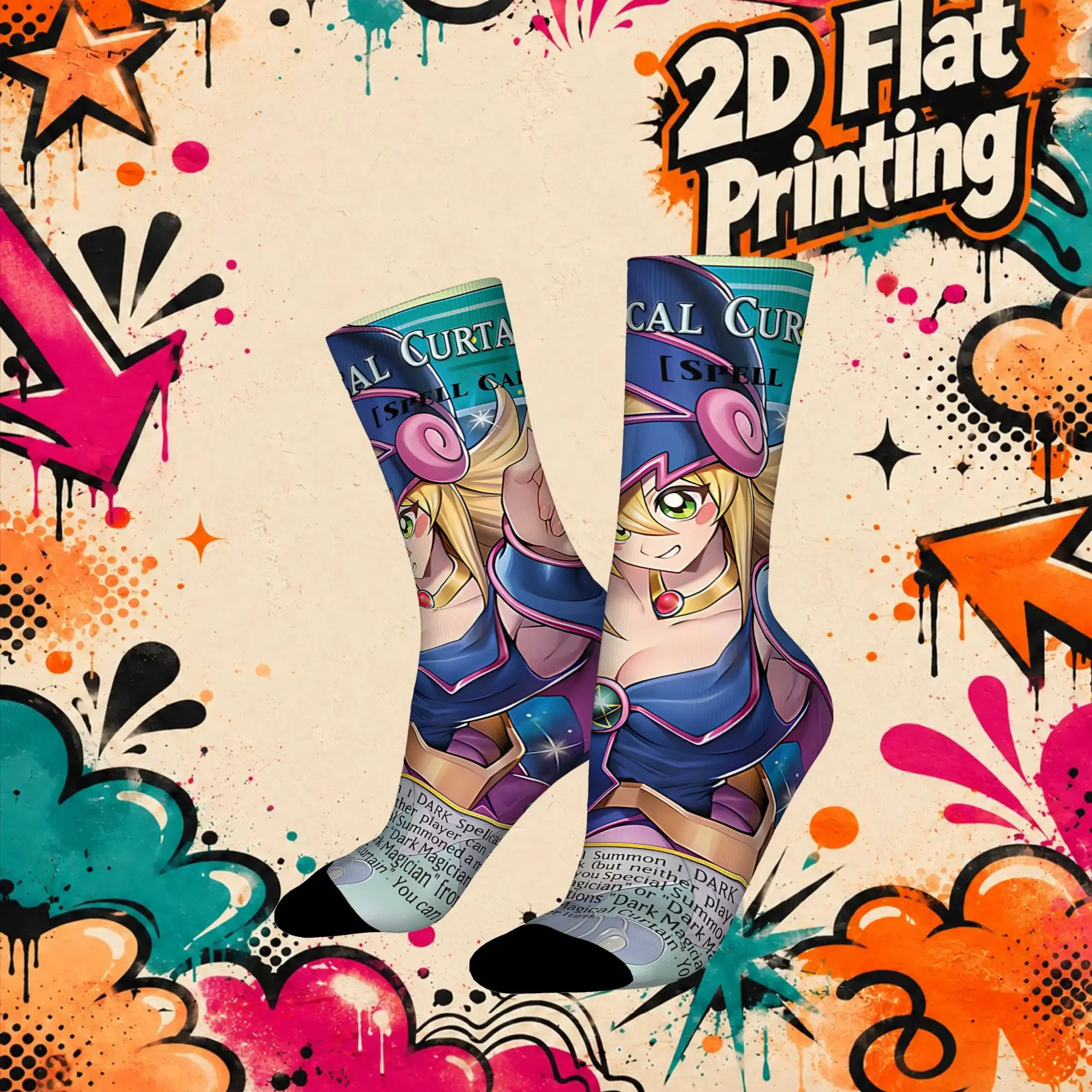 Autumn Winter Vintage YU GI OH Card Meme Crazy Men's compression Socks Unisex  Funny Crew Sock