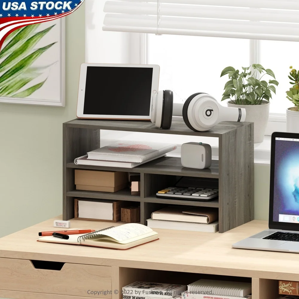 

Настольная органайзерная полка, книжный шкаф, композитное дерево CARB, прочное решение для хранения, домашний офис, гостиная, простая сборка