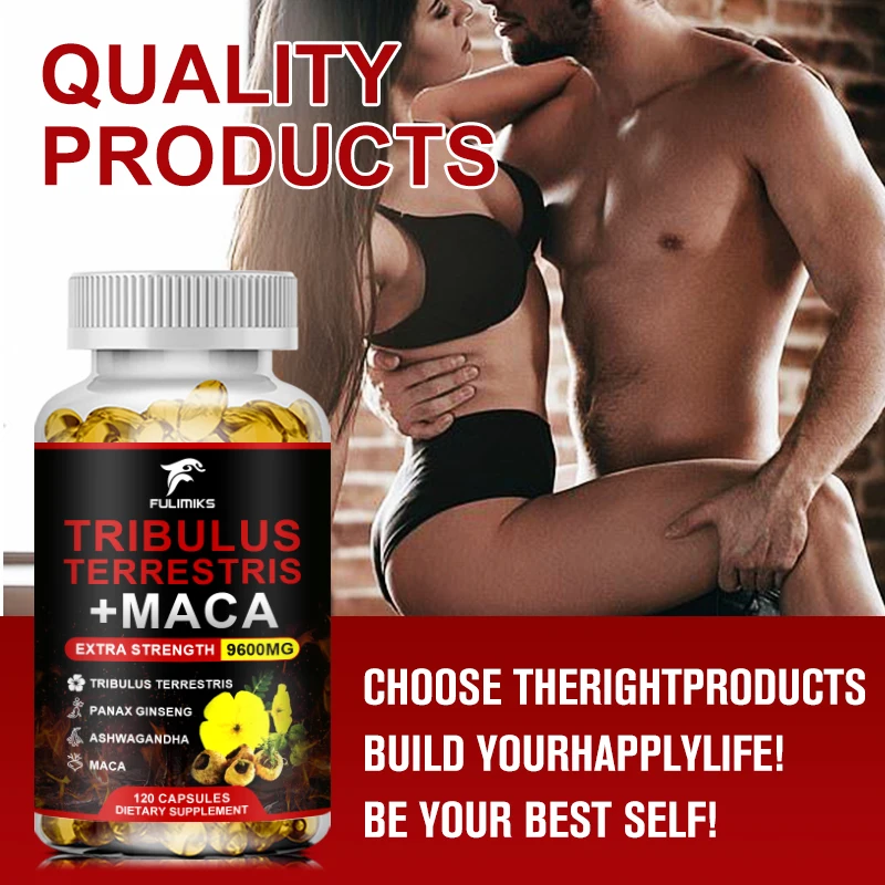 Tribulus Terrestris + Maca Capsules, Men & Women - Supports Energy, Mood, Stamina & Athletic Performance -Non-GMO, Gluten Free