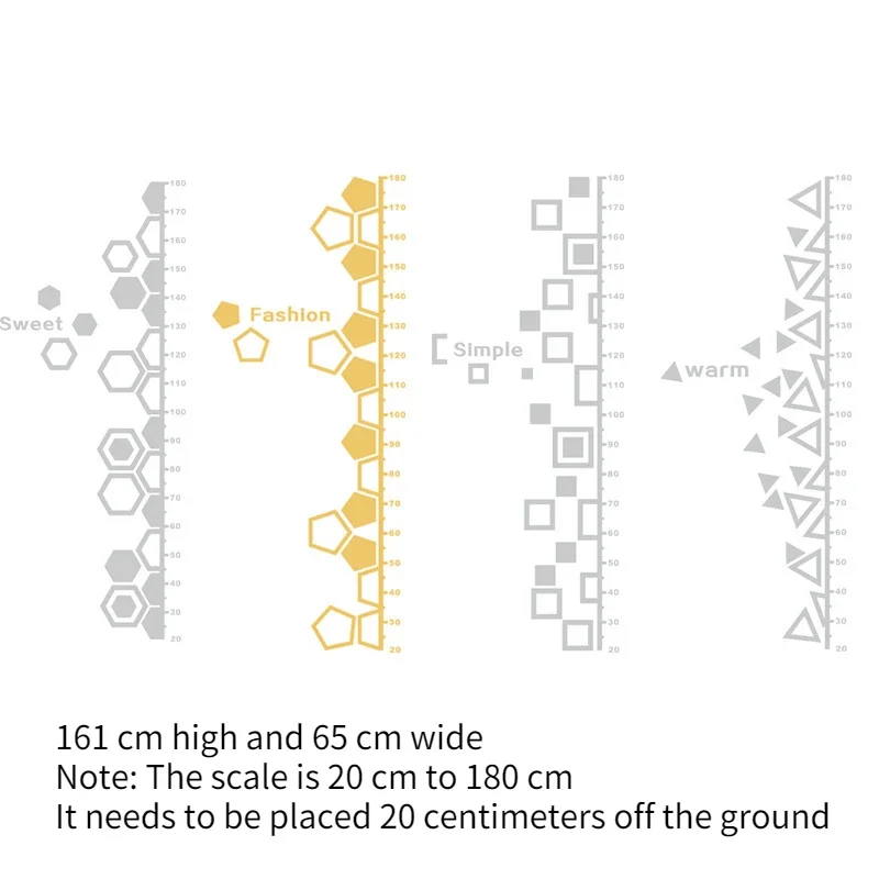 Children's Height Wall Sticker 3d Stereo Acrylic Mirror Simple Home Adult Measuring Height Sticker Can Be Removed Height Ruler